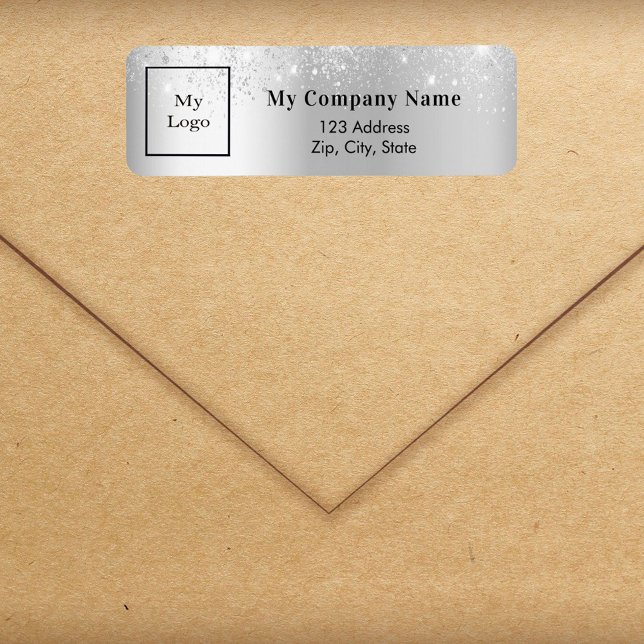 Silver glitter dust business logo return address (Von Creator hochgeladen)