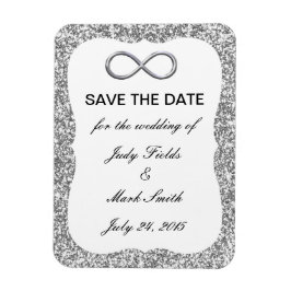 Silver Glitter Infinity Save The Date Magnet