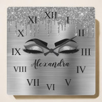 Silver Glitter Sparkle Eyelashes Monogram