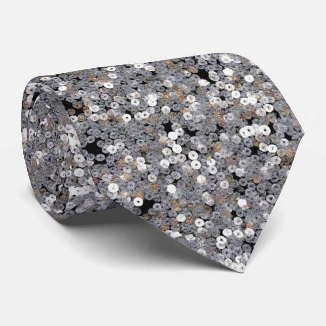 Silver Glitter Sparkles Wedding  Krawatte (Gerollt)