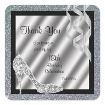 Silver Glittery Stiletto & Streamers