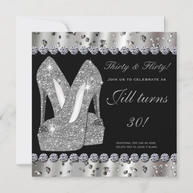 Silver glittery talons hauts chaussures invitation (Devant)