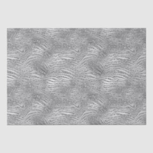 Silver Glitz Zebra Print Seidenpapier