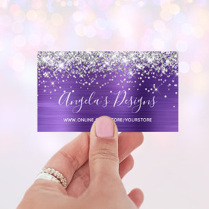 Silver Glitzer Amethyst Foil Online Store Visitenkarte