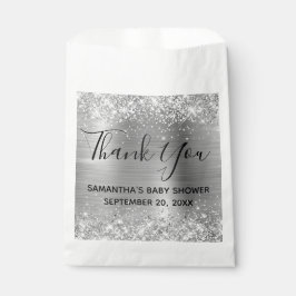 Silver Glitzer and Foil Baby Dusche Vielen Dank Geschenktütchen