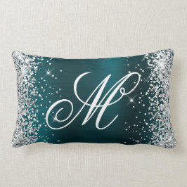 Silver Glitzer Aquamarin Blue Foil Extravagant Mit Lendenkissen