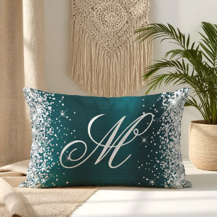Silver Glitzer Aquamarin Blue Foil Extravagant Mit Lendenkissen