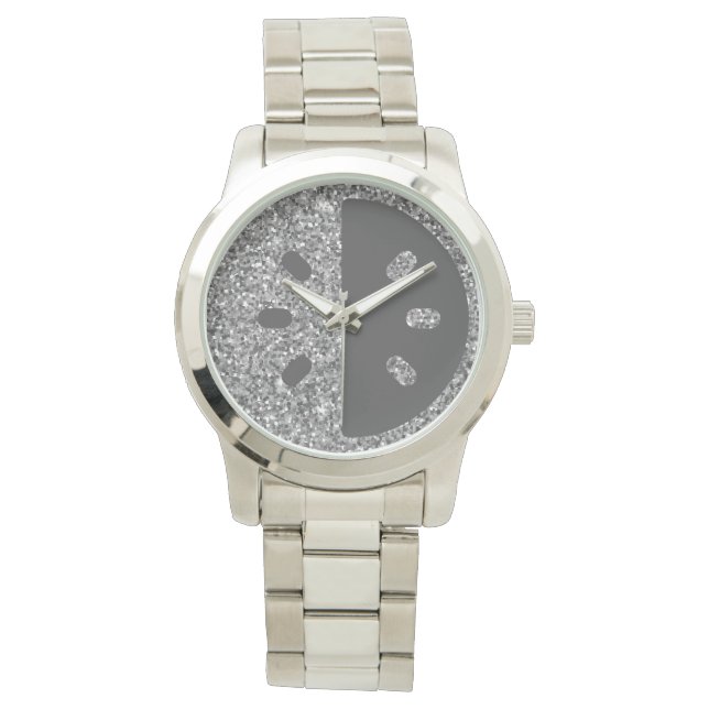 Silver Glitzer Armbanduhr (Vorderseite)