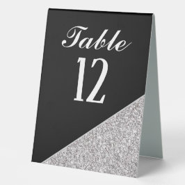 Silver Glitzer auf Black Tischaufsteller