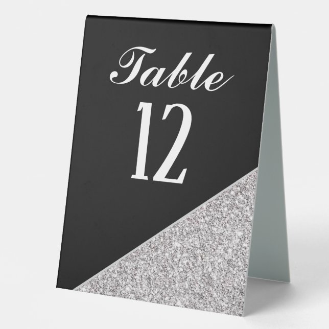 Silver Glitzer auf Black Tischaufsteller (Vorderseite)