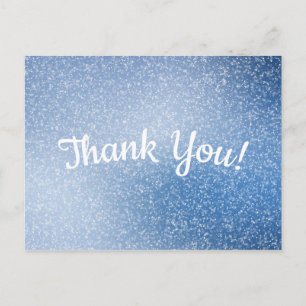 Silver Glitzer auf blauem Hintergrund Danke Postkarte