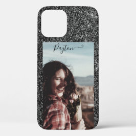 Silver Glitzer Background Individuelle Name Foto S Case-Mate iPhone Hülle