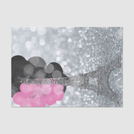 Silver Glitzer & Balloons Paris Eiffel Tower Party Seidenpapier