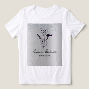 Silver Glitzer Beauty Salon Tri-Blend Shirt