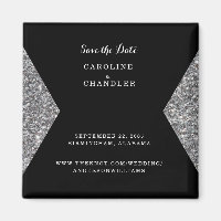 Silver Glitzer & Black Foto Wedding Rettete die Da