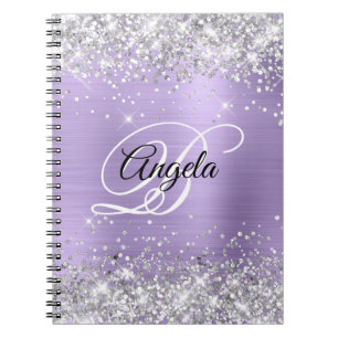Silver Glitzer Blasses Lila Metallisches Extravaga Notizblock