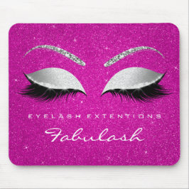 Silver Glitzer Branding Beauty Hot Pink Lashes Mousepad