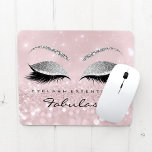 Silver Glitzer Branding Beauty Studio Lashes Pink Mousepad<br><div class="desc">Beauty Studio Luxury Collection florenceK</div>