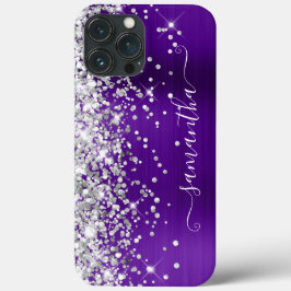 Silver Glitzer Bright Lila Girly Signature Case-Mate iPhone Hülle