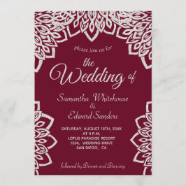 Silver Glitzer Burgundy Elegante Wedding Einladung