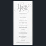 Silver Glitzer Calligraphy Wedding Menu Cards Menükarte<br><div class="desc">Silver Glitzer Calligraphy Wedding Menu Cards</div>