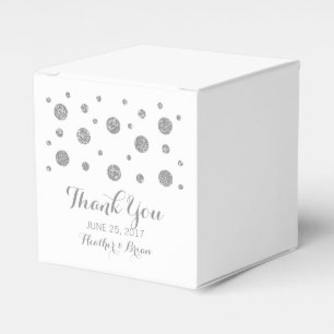 Silver Glitzer Confetti Gastgeschenk Hochzeit Box Geschenkschachtel