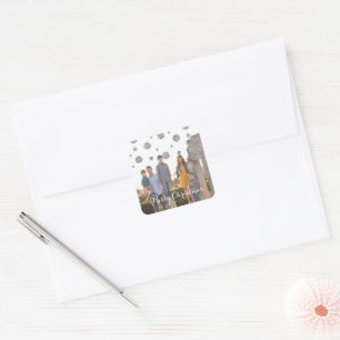 Silver Glitzer Confetti Holiday Foto Stickers