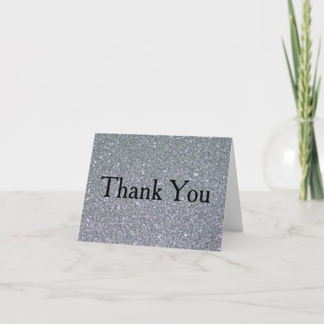 Silver Glitzer Confetti Imitats Foil Danke (Vorderseite)
