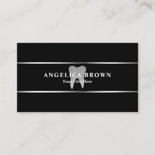 Silver Glitzer Dental Business Card Visitenkarte