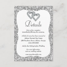 Silver Glitzer Diamond Hearts Hochzeitsdetails