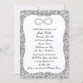 Silver Glitzer Diamond Infinity Brautparty Einladung