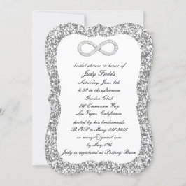 Silver Glitzer Diamond Infinity Brautparty Einladung