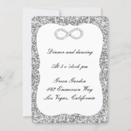 Silver Glitzer Diamond Infinity Empfang Card Einladung