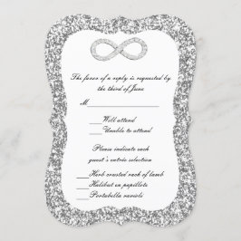 Silver Glitzer Diamond Infinity Response Card Einladung
