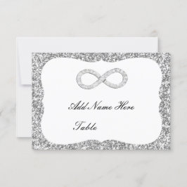 Silver Glitzer Diamond Infinity Table Platzkarte