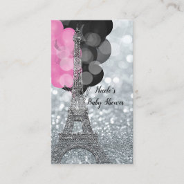 Silver Glitzer Eiffel Winddusche Windelwanne Begleitkarte