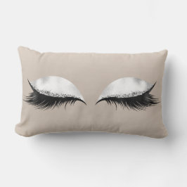 Silver Glitzer Eyes Makeup Ivory Beige Weiß Grau Lendenkissen