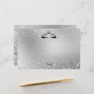 Silver Glitzer Eyes Matching Stationery Briefpapier