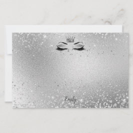 Silver Glitzer Eyes Matching Stationery Briefpapier