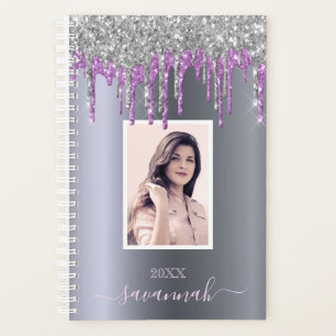 Silver Glitzer funkeln lila kundenspezifisches Fot Planer