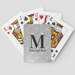Silver Glitzer funkelnd glänzend individuelles Mon Spielkarten