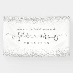 Silver Glitzer Future Mrs. Welcome Brautparty Banner