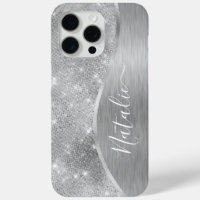 Silver Glitzer Glam Bling Personalisiert Metallic