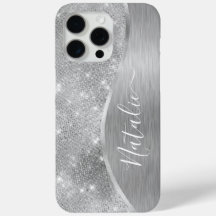 Silver Glitzer Glam Bling Personalisiert Metallic