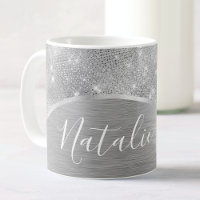 Silver Glitzer Glam Bling Personalisiert Metallic