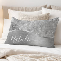 Silver Glitzer Glam Bling Personalisiert Metallic