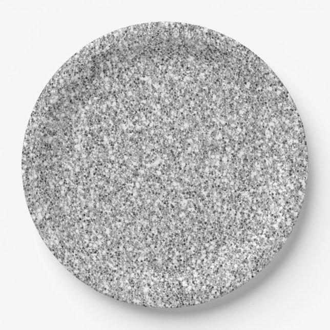 Silver Glitzer Glitz         Pappteller (Vorderseite)