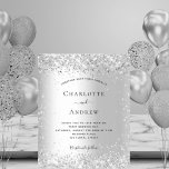 Silver Glitzer Glitzern Einladung zur Hochzeit Flyer<br><div class="desc">Bitte beachten Sie,  dass diese Einladung auf Flyer Papier und sehr dünn ist. Umschläge sind nicht enthalten. Für dickere Einladungen (gleiche Gestaltung) besuchen Sie bitte unseren Shop. Ein Imitat silber metallisch aussehender Hintergrund. Dekoriert mit Imitat Glitzer. Personalisieren und fügen Sie Ihre Namen und Party-Details.</div>