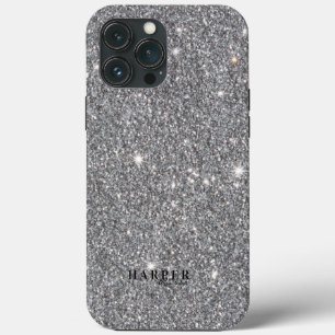 Silver Glitzer Gradient Individuelle Name Case-Mate iPhone Hülle