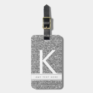 Silver Glitzer Gray Minimal Chic Modernes Gepäck Gepäckanhänger